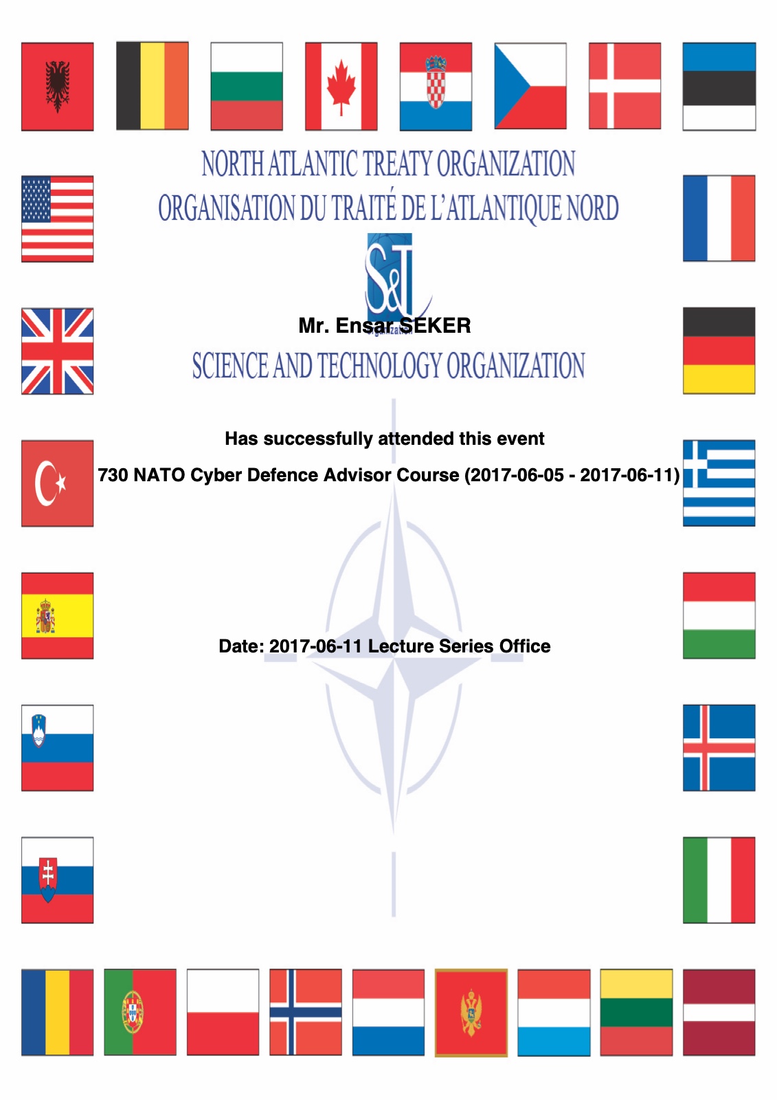 730 NATO Cyber Defence Advisor Course