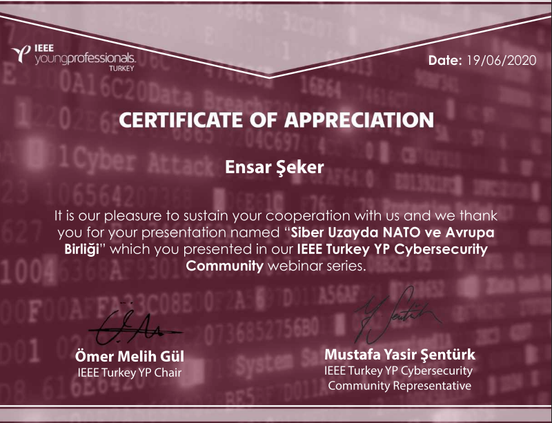 Certificate of Appreciation
