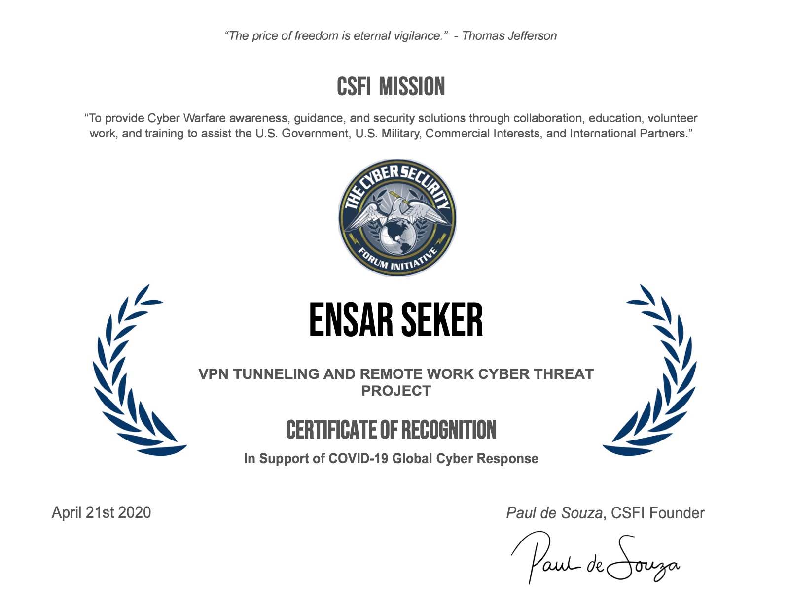 VPN Tunneling and Remote Work Cyber Threat Project